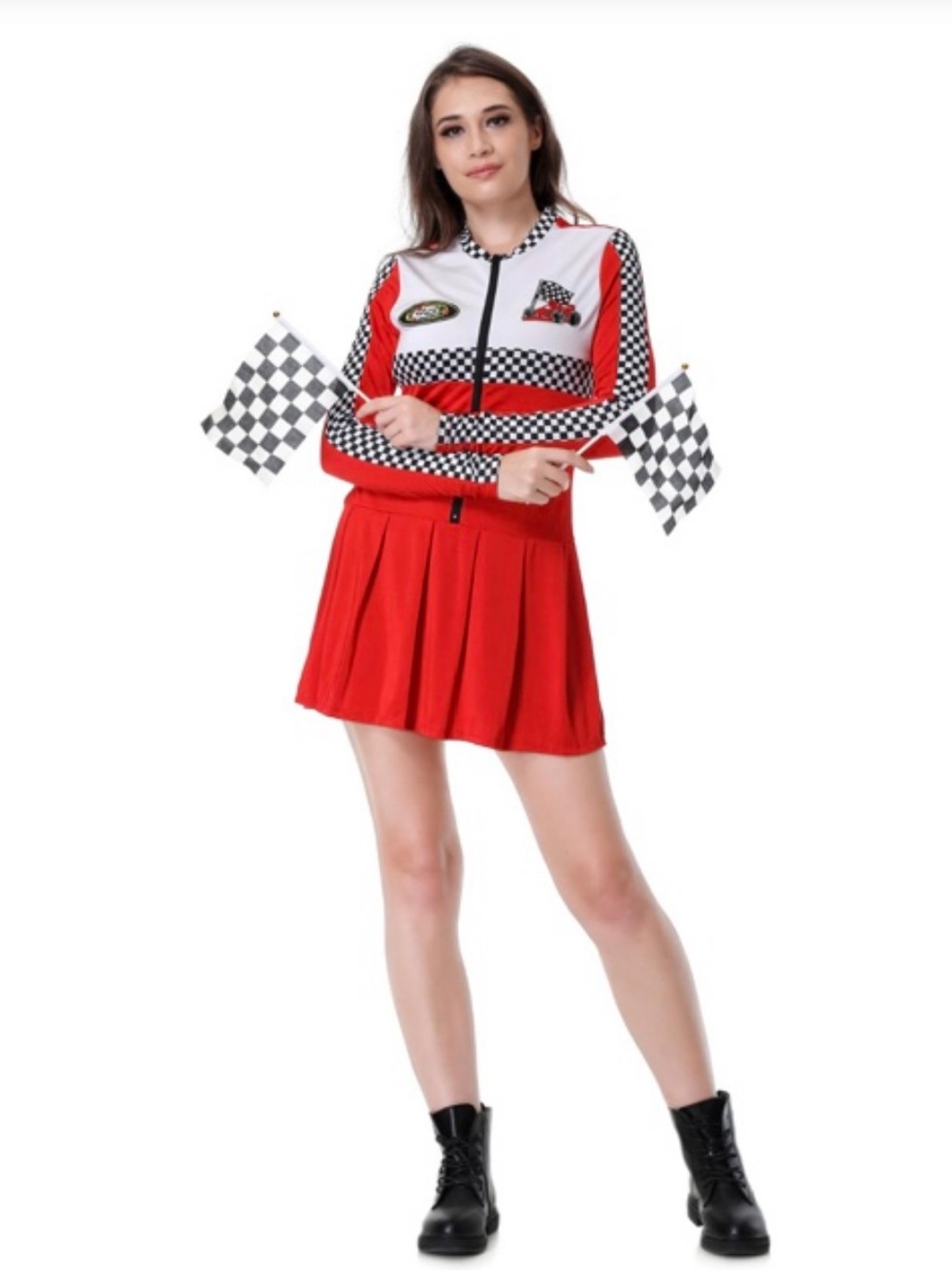 Womens Race Car Driver Dress Costume Cosplay Size Small Halloween Talladega EUC